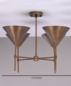 4 Lights Brass Pendant Lamp 24