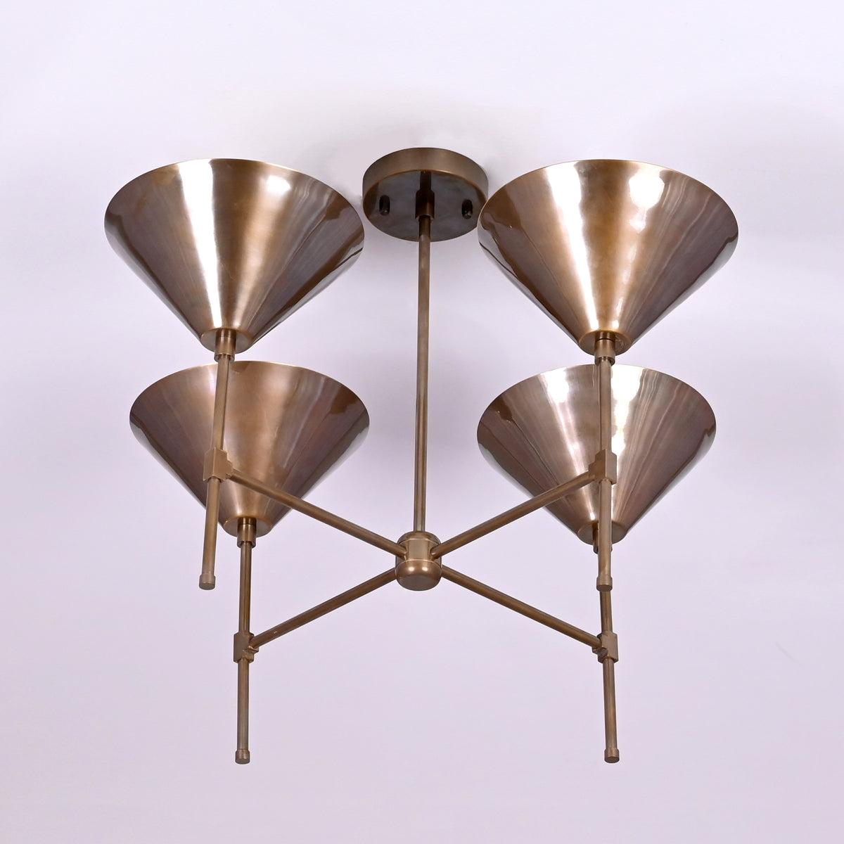 Barcelona Apex  -  Uplifting Brass Chandelier - 4 Lights - 32282