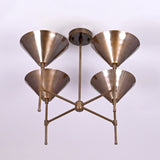 Barcelona Apex  -  Uplifting Brass Chandelier - 4 Lights - 32282