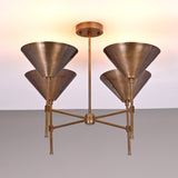 Barcelona Apex  -  Uplifting Brass Chandelier - 4 Lights - 32282