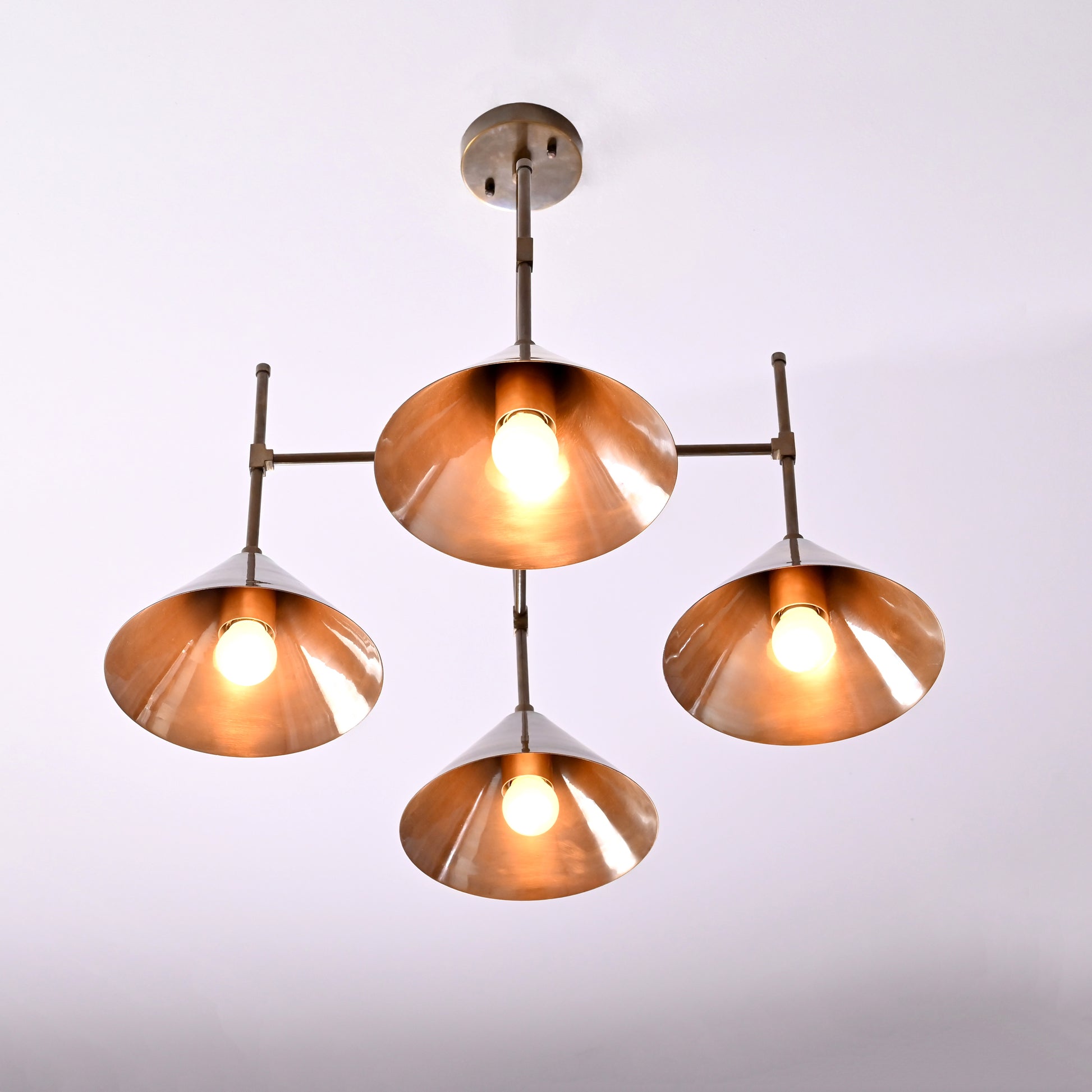 4 Lights Brass Pendant Lamp 24" Wide - 32283