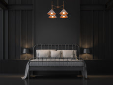 Modern Industrial 4-Light Brass Chandelier | Customizable Pendant Lighting Fixture Natural Patina, Lacquer Finish - 32283