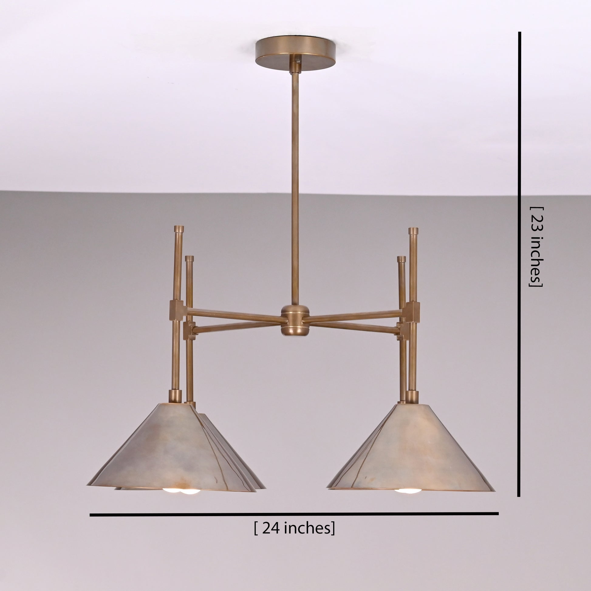 4 Lights Brass Pendant Lamp 24" Wide - 32283