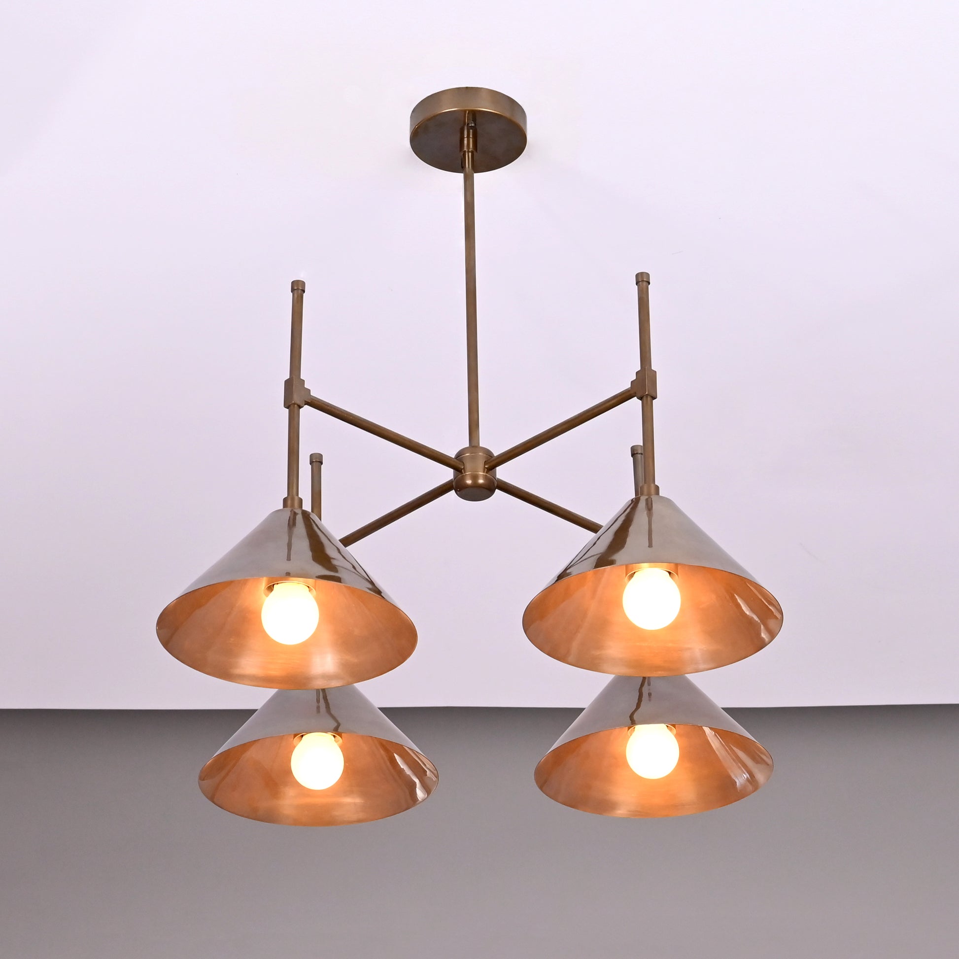 4 Lights Brass Pendant Lamp 24" Wide - 32283