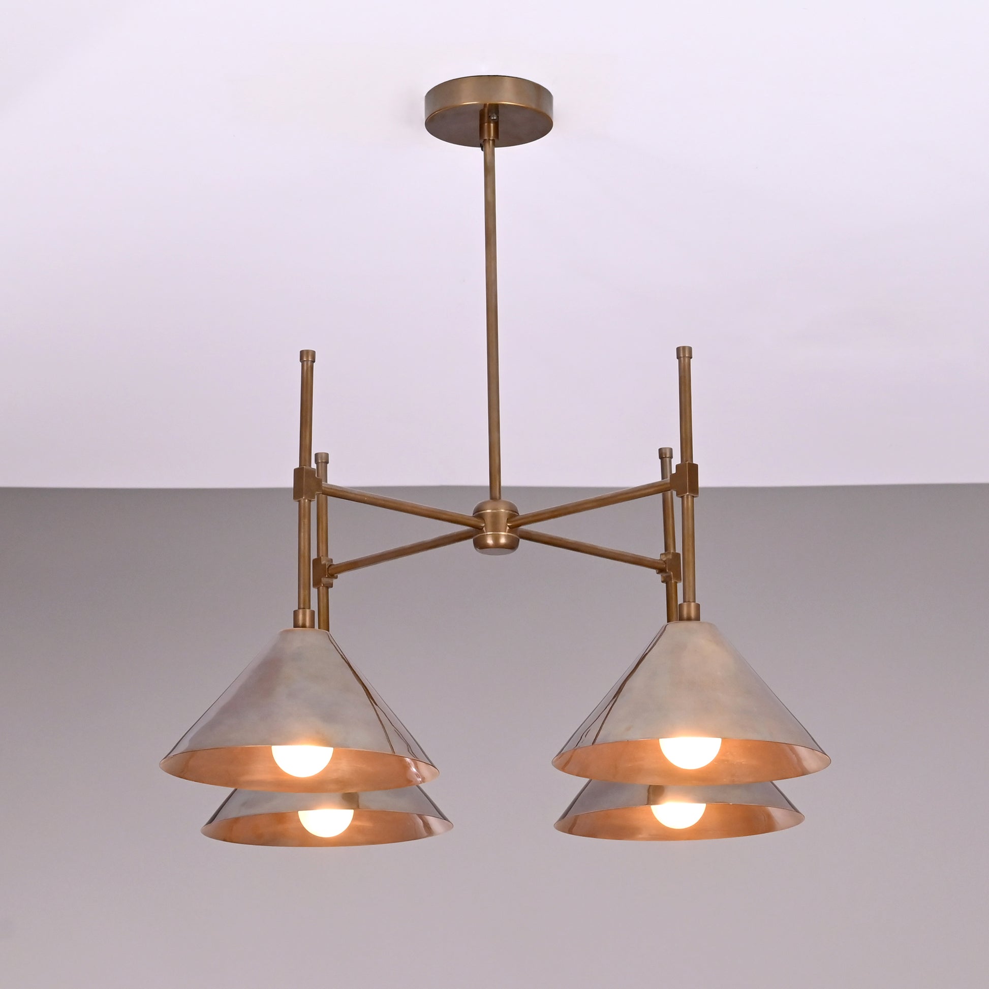 4 Lights Brass Pendant Lamp 24" Wide - 32283