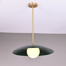Industrial Brass Made, Large Brass Pendant Lamp Bedside Light Bistro Chandelier 1960's Minimalist Designer Suspended Corner Entrance Bar Counter Glass 18