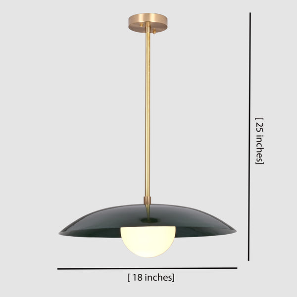 Large Brass Pendant Lamp 18" Wide - 32286