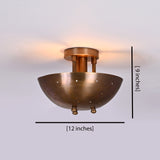 Modern Flush Mount Dome Light | Custom Brass or Painted Finish Uplight Ceiling Fixture - 32287