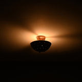 Modern Flush Mount Dome Light | Custom Brass or Painted Finish Uplight Ceiling Fixture - 32287