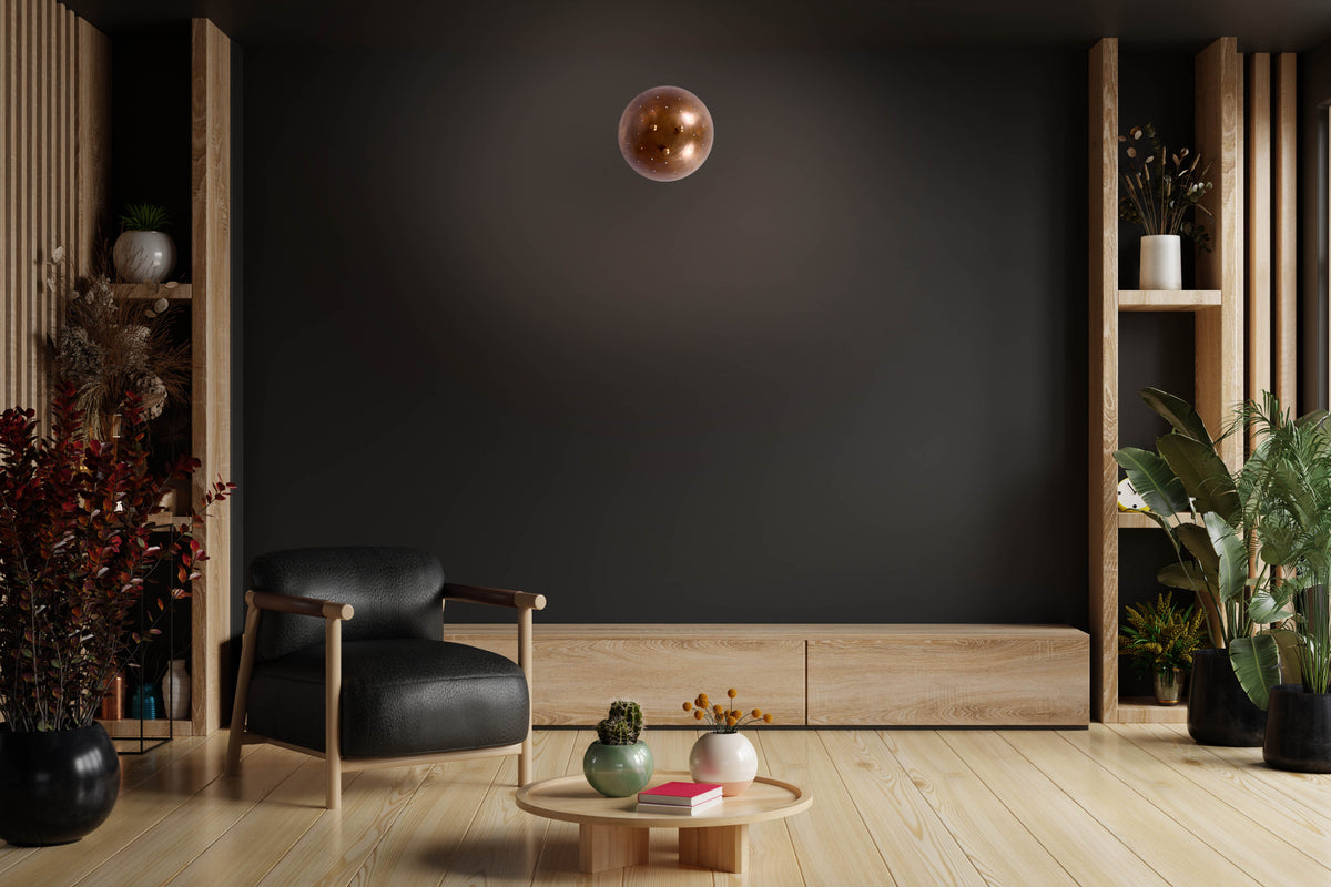 Modern Flush Mount Dome Light | Custom Brass or Painted Finish Uplight Ceiling Fixture - 32287