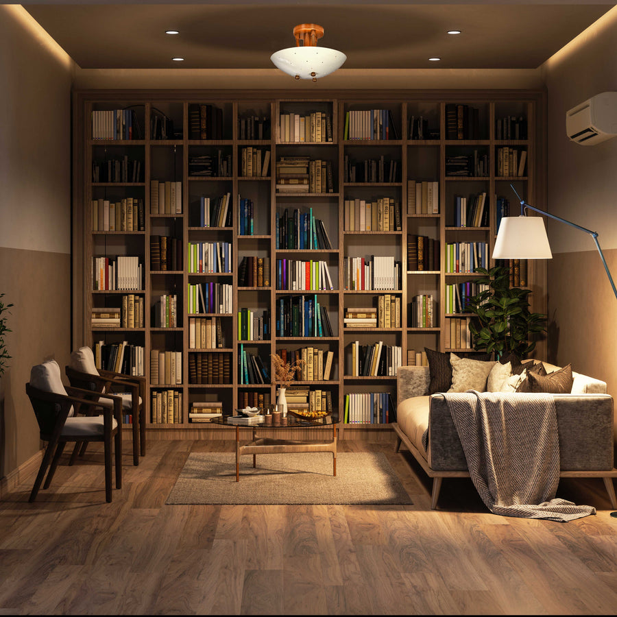 Modern Flush Mount Dome Light | Custom Brass or Painted Finish Uplight Ceiling Fixture - 32288