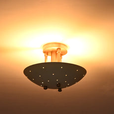 Modern Flush Mount Dome Light | Custom Brass or Painted Finish Uplight Ceiling Fixture - 32288