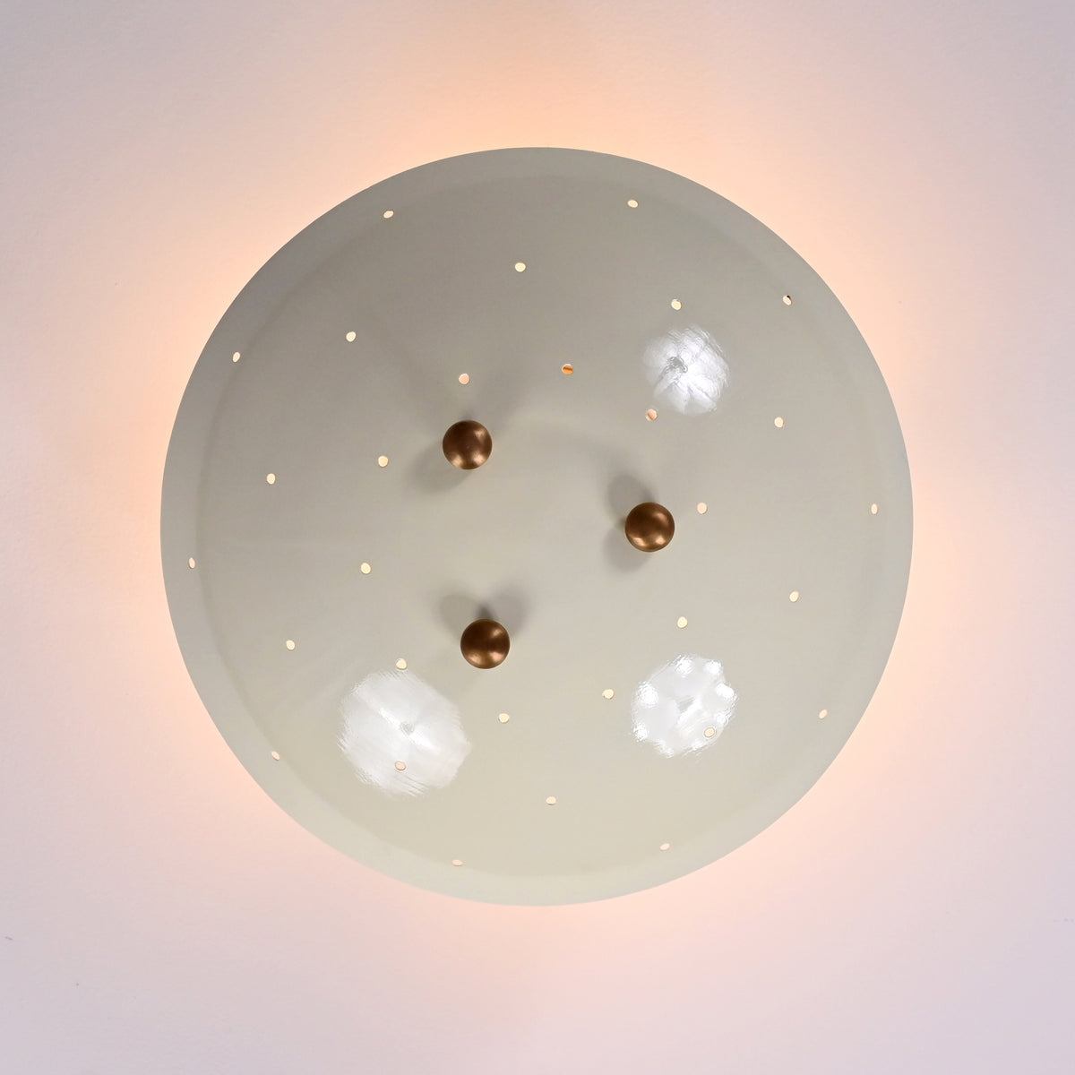 Modern Flush Mount Dome Light | Custom Brass or Painted Finish Uplight Ceiling Fixture - 32288