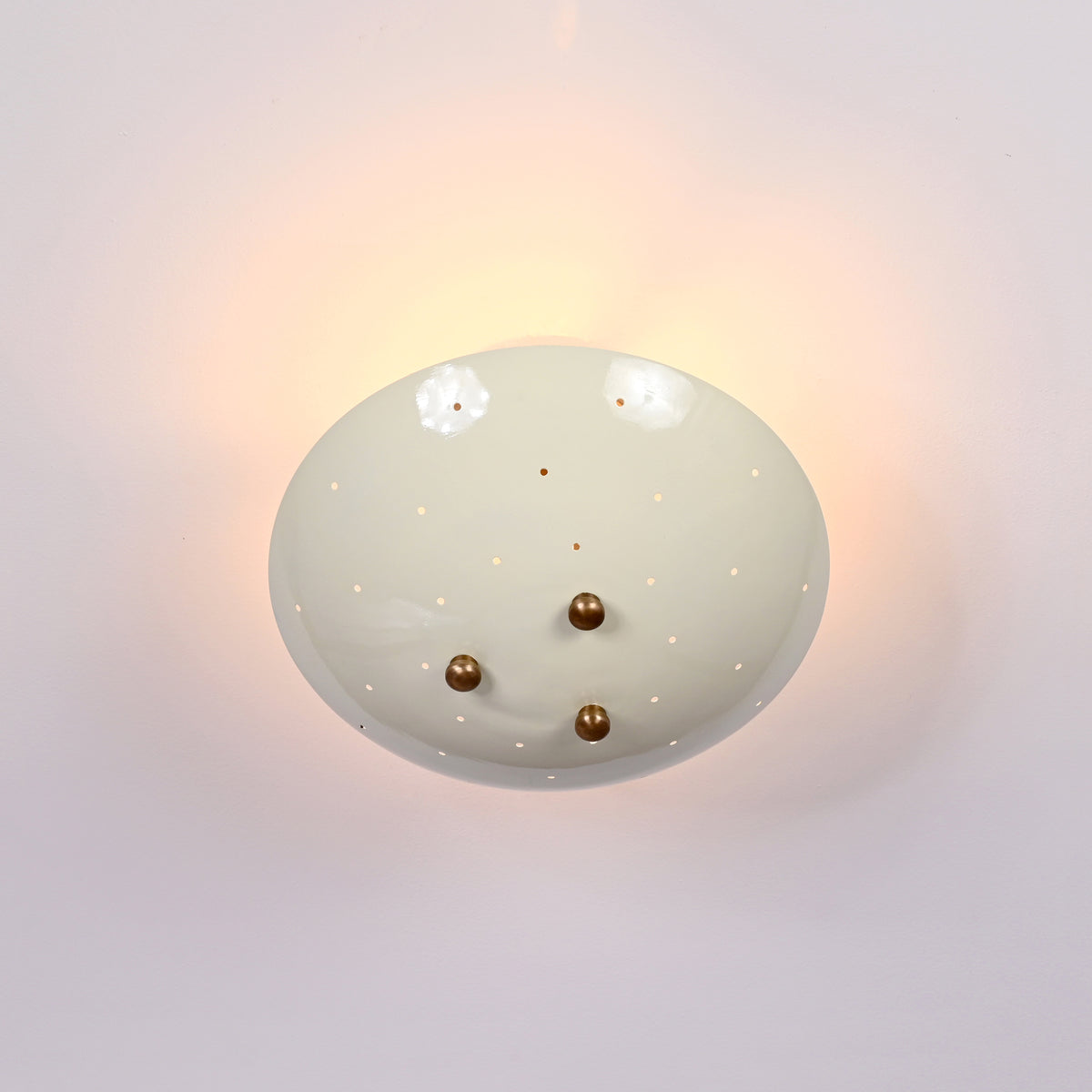 Modern Flush Mount Dome Light | Custom Brass or Painted Finish Uplight Ceiling Fixture - 32288