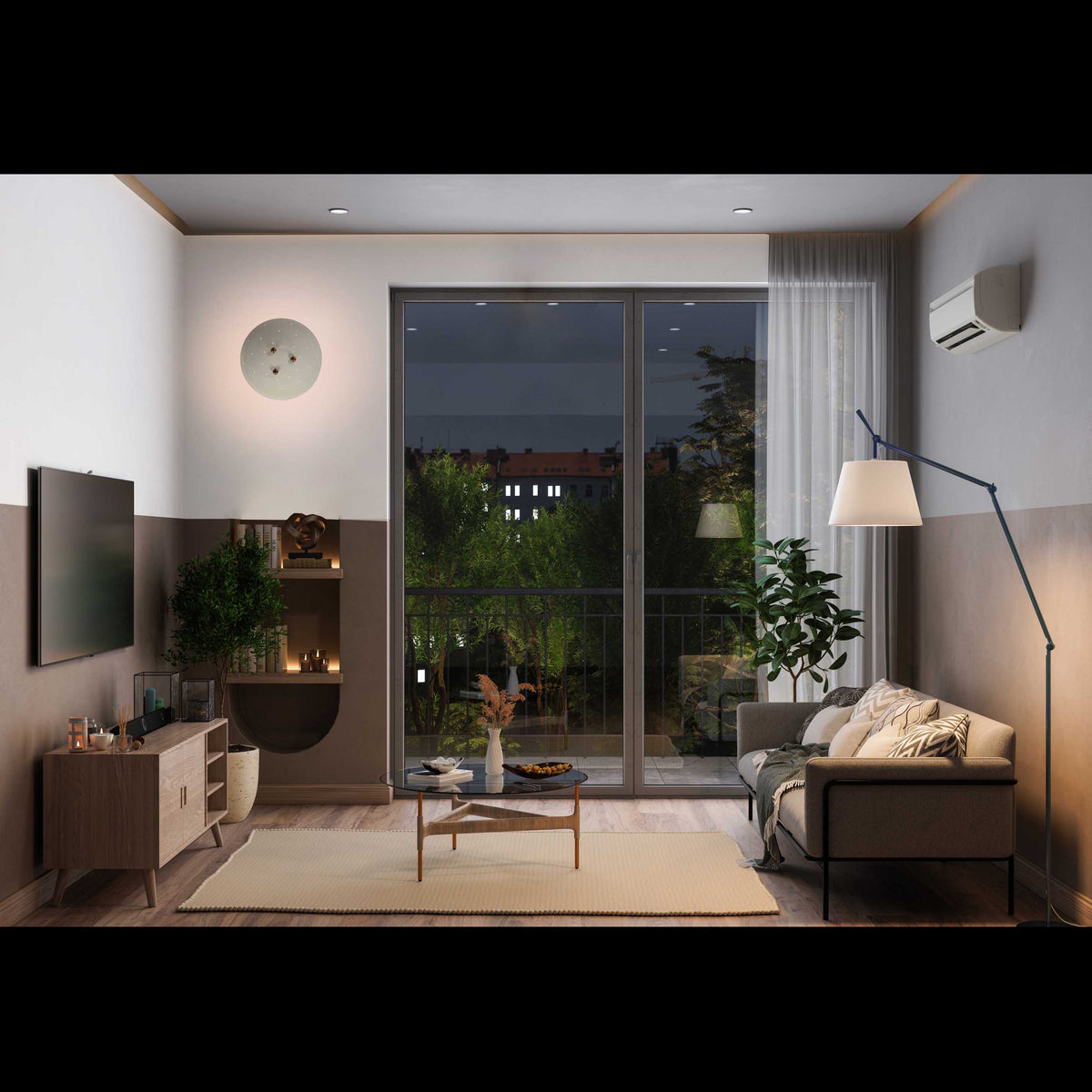 Modern Flush Mount Dome Light | Custom Brass or Painted Finish Uplight Ceiling Fixture - 32288