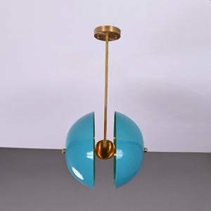 Brass Leaf Studio Industrial Brass Made, Brass Pendant Lamp Uplifting Drum Light Bistro Ambience Glare Chandelier 1960's Minimalist Designer Suspended Light