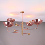 Custom 4-Light Uplight Chandelier | Brass or Copper Finish Painted or Patina Options - 32290