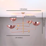 Custom 4-Light Uplight Chandelier | Brass or Copper Finish Painted or Patina Options - 32290