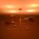 Custom 4-Light Uplight Chandelier | Brass or Copper Finish Painted or Patina Options - 32290