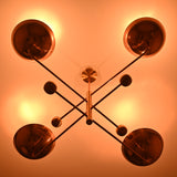 Custom 4-Light Uplight Chandelier | Brass or Copper Finish Painted or Patina Options - 32290
