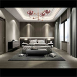 Custom 4-Light Uplight Chandelier | Brass or Copper Finish Painted or Patina Options - 32290