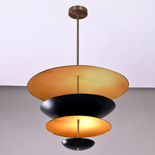 6 Lights Large Brass Disk Pendant Lamp 24