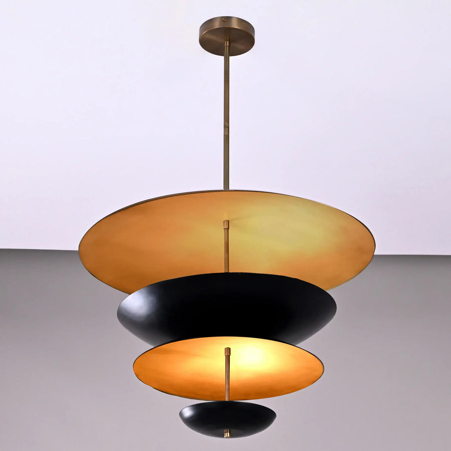 Modern Mid-Century Pendant Light | Custom Brass Chandelier | Handmade Dome Ceiling Light Fixture Adjustable Size & Finish | Patina Copper Lighting - 32292