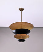 6 Lights Large Brass Disk Pendant Lamp 24