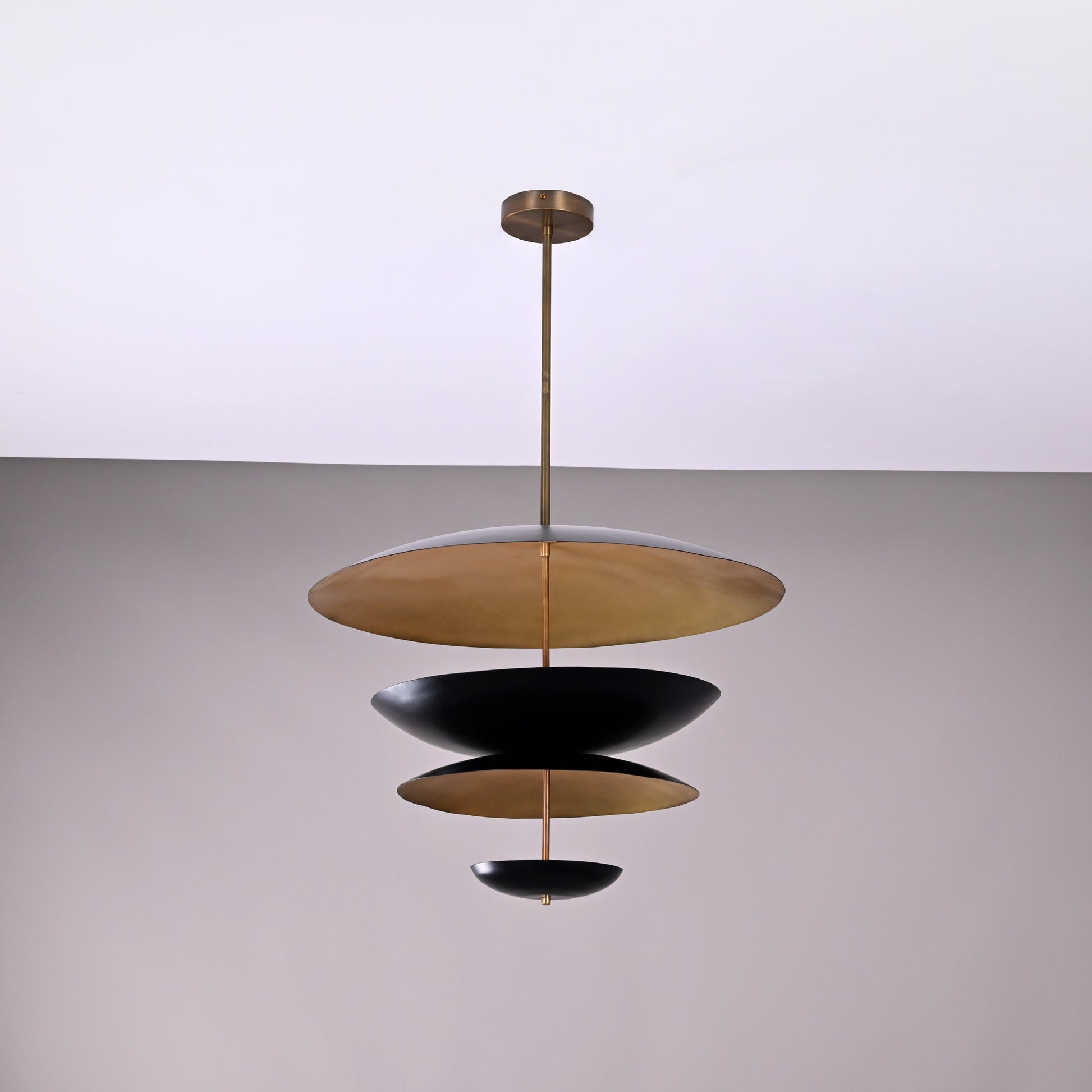 6 Lights Large Brass Disk Pendant Lamp 24" Wide - 32292