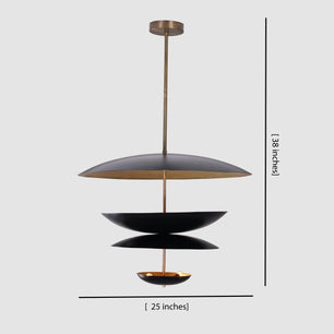 6 Lights Large Brass Disk Pendant Lamp 24