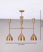 4 Arms Diabolo Style Brass Pendant Lamp 29