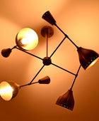 4 Arms Diabolo Style Brass Pendant Lamp 29