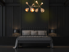 Diabolo Style 8-Light Brass Chandelier | Two-Way Light Mid-Century Modern | Custom Finish Available - 32293