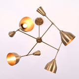Diabolo Style 8-Light Brass Chandelier | Two-Way Light Mid-Century Modern | Custom Finish Available - 32293