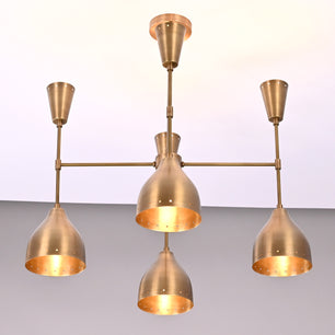 4 Arms Diabolo Style Brass Pendant Lamp 29