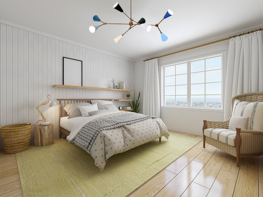 Diabolo 8-Light Chandelier | Customizable | Mid-Century Modern Brass Frame with Painted Shades - 32294