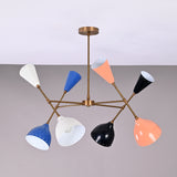 Diabolo Style 8-Light Brass Chandelier | Two-Way Light Mid-Century Modern | Custom Finish Available - 32297