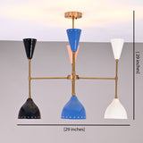 Diabolo Style 8-Light Brass Chandelier | Two-Way Light Mid-Century Modern | Custom Finish Available - 32297