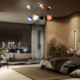 Diabolo Style 8-Light Brass Chandelier | Two-Way Light Mid-Century Modern | Custom Finish Available - 32297