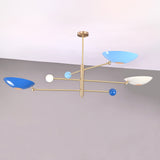 Modern Brass Chandelier | Adjustable Mid-Century Pendant Light | 3-Light Ceiling Fixture | Natural Brass or Custom Finishes | Handmade Lighting - 32298