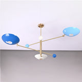 Modern Brass Chandelier | Adjustable Mid-Century Pendant Light | 3-Light Ceiling Fixture | Natural Brass or Custom Finishes | Handmade Lighting - 32298