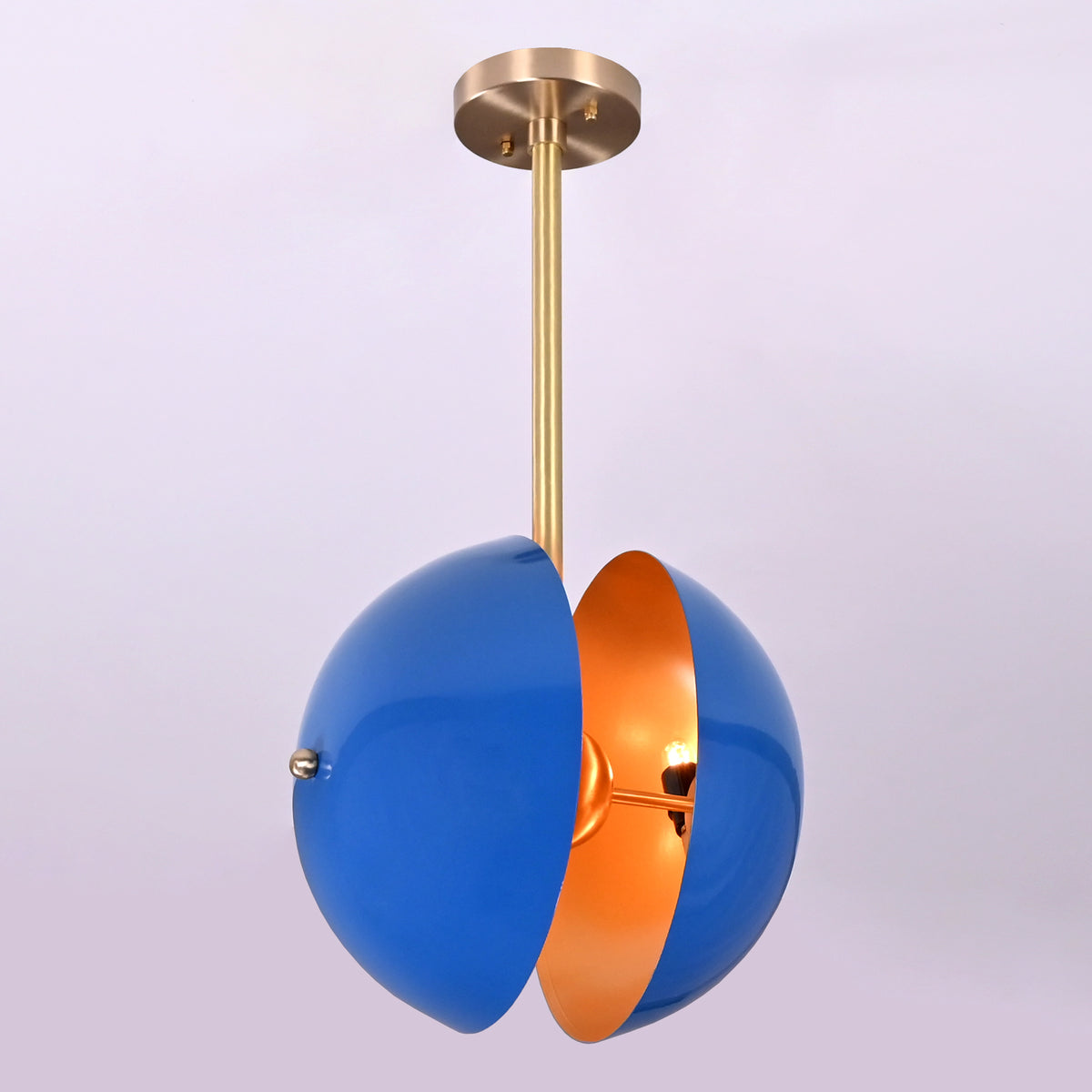 Handcrafted Modern Brass Orb Chandelier | Custom Finishes Mid-Century Contemporary Pendant Light - 32299