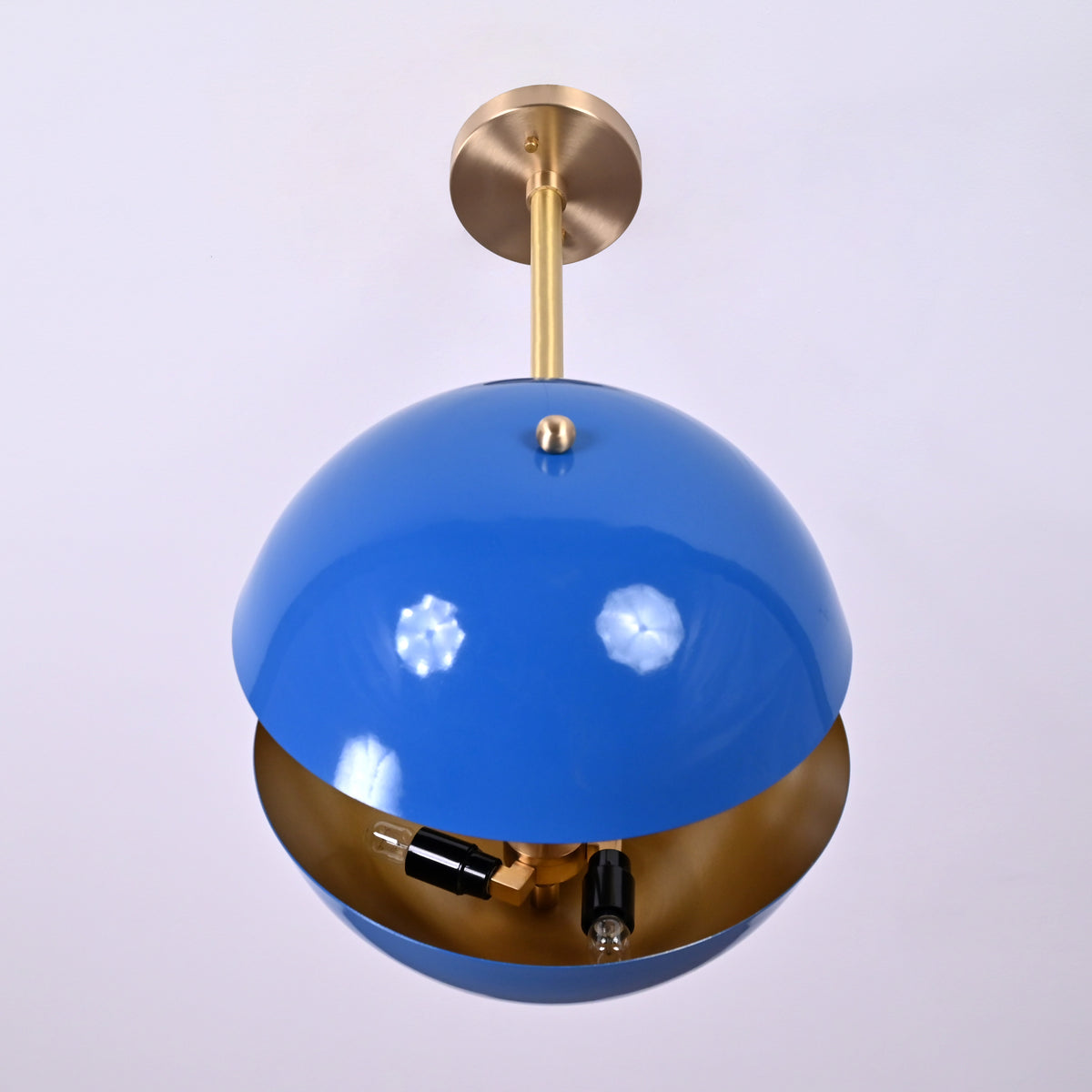 Handcrafted Modern Brass Orb Chandelier | Custom Finishes Mid-Century Contemporary Pendant Light - 32299