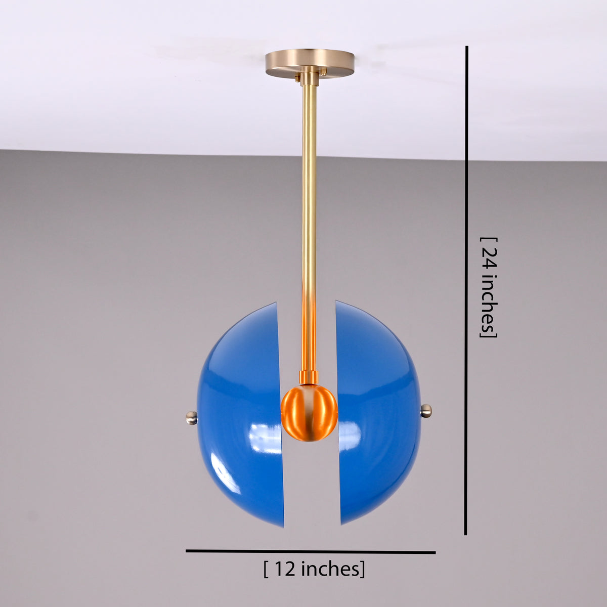 Handcrafted Modern Brass Orb Chandelier | Custom Finishes Mid-Century Contemporary Pendant Light - 32299