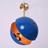 Handcrafted Modern Brass Orb Chandelier | Custom Finishes Mid-Century Contemporary Pendant Light - 32299