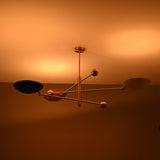 Modern Brass Chandelier | Custom 3-Light Ceiling Fixture | Mid-Century Minimalist Light |  Uplighting Pendant | Handmade to Order - 32300