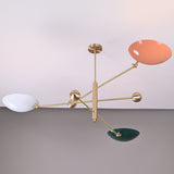 Modern Brass Chandelier | Custom 3-Light Ceiling Fixture | Mid-Century Minimalist Light |  Uplighting Pendant | Handmade to Order - 32300