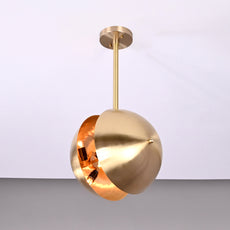 Handcrafted Modern Brass Orb Chandelier | Custom Finishes Mid-Century Contemporary Pendant Light - 32301