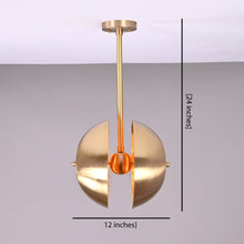 Handcrafted Modern Brass Orb Chandelier | Custom Finishes Mid-Century Contemporary Pendant Light - 32301
