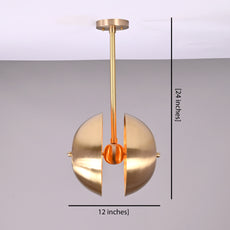 Handcrafted Modern Brass Orb Chandelier | Custom Finishes Mid-Century Contemporary Pendant Light - 32301